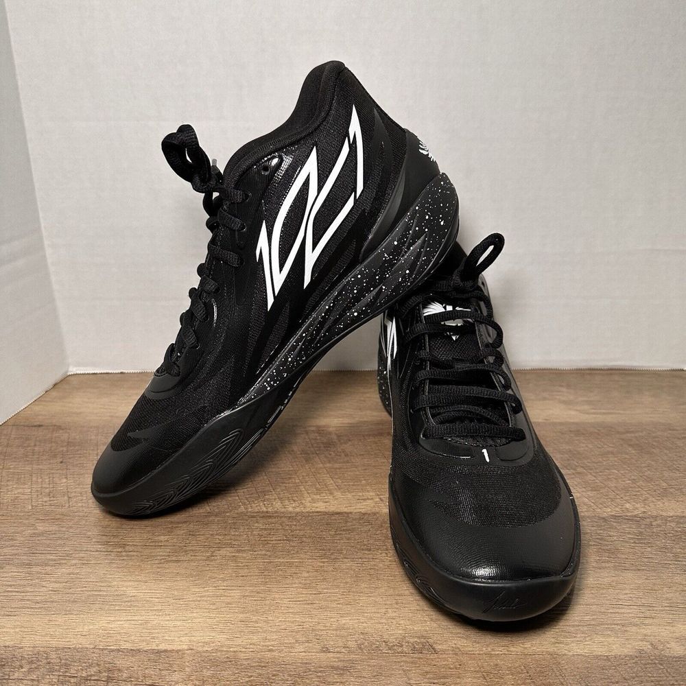 PUMA LAMELO MB.02 "Oreo" Black/Oreo 379420-01 Men Basketball‎ Shoes Size 11.5